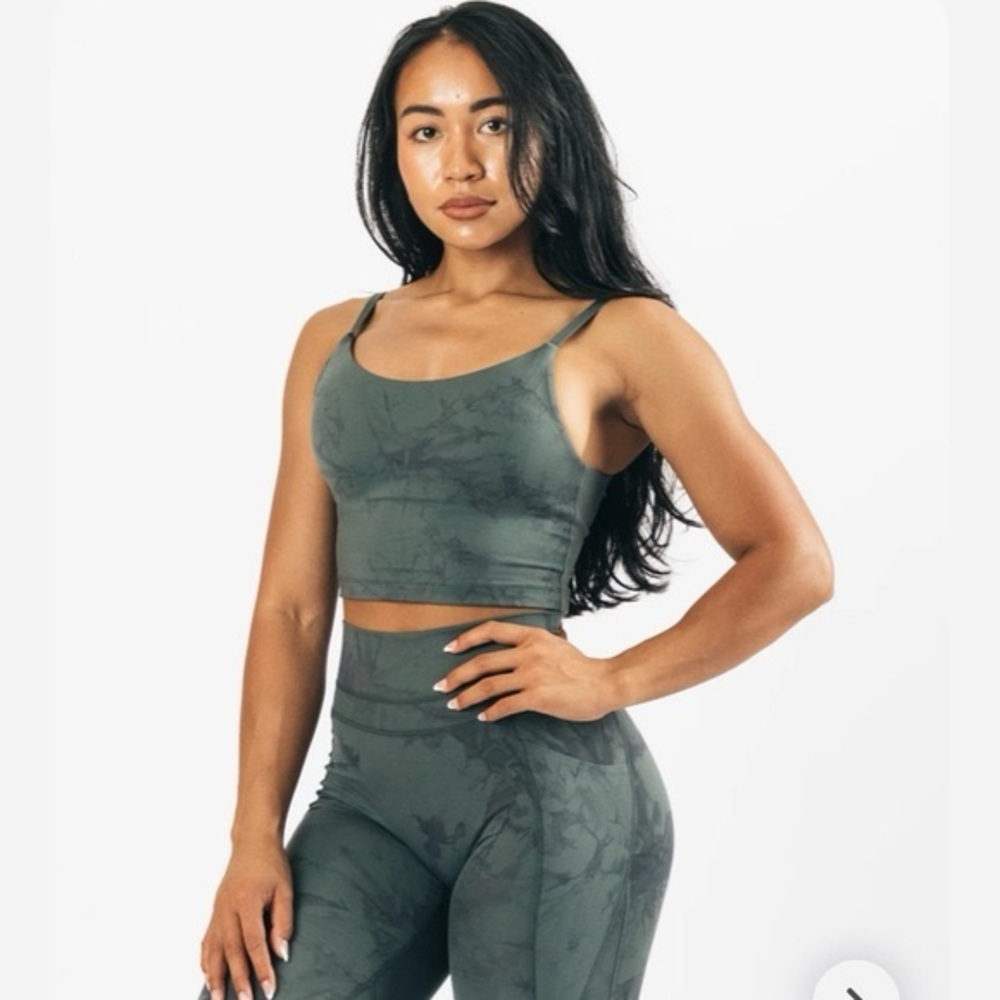 Alphalete Alphalux Force Crop Top Storm Grey XS